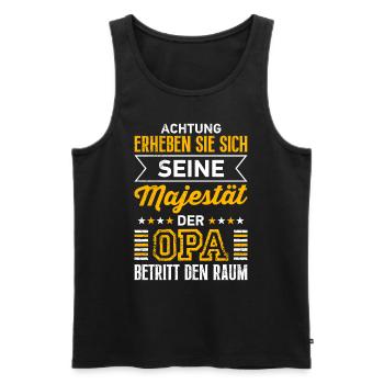 Opi ERHEBEN SIE SICH SEINE MAJESTÄT DER OPA - Männer Premium Bio Tank Top - Schwarz - Vorne - Michal (187cm)