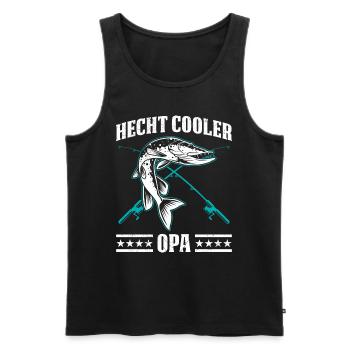 HECHT COOLER OPA Lustiges Hecht Angler Großvater - Männer Premium Bio Tank Top - Schwarz - Vorne - Michal (187cm)
