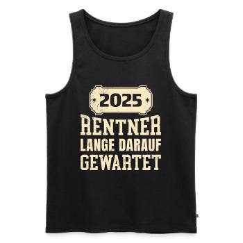 2025 RENTNER LANGE DARAUF GEWARTET Lustiges - Männer Premium Bio Tank Top - Schwarz - Vorne - Michal (187cm)