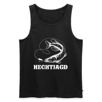 HECHT JAGD Lustiges Hecht Angeln Hobby Männer - Männer Premium Bio Tank Top - Schwarz - Vorne - Michal (187cm)