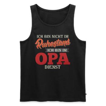 Opi BIN NICHT IM RUHESTAND BIN IM OPA DIENST - Männer Premium Bio Tank Top - Schwarz - Vorne - Michal (187cm)