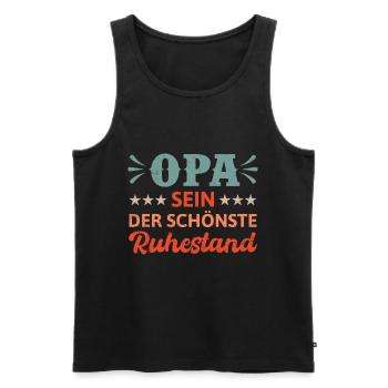 OPA SEIN DER SCHÖNSTE RUHESTAND Renteneintritt - Männer Premium Bio Tank Top - Schwarz - Vorne - Michal (187cm)