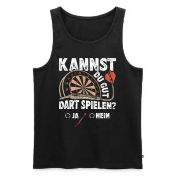 Dart Spieler KANNST DU GUT DART SPIELEN? Lustiges - Männer Premium Bio Tank Top - Schwarz - Vorne - Michal (187cm)