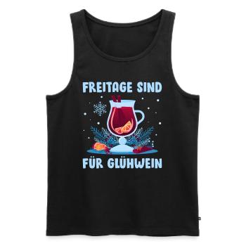 Glühwein FREITAGE SIND FÜR GLÜHWEIN Lustiges - Männer Premium Bio Tank Top - Schwarz - Vorne - Michal (187cm)