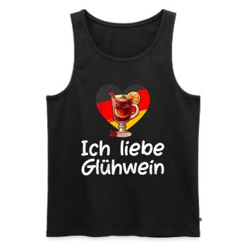 Glühwein Liebhaber ICH LIEBE GLÜHWEIN Lustiges - Männer Premium Bio Tank Top - Schwarz - Vorne - Michal (187cm)