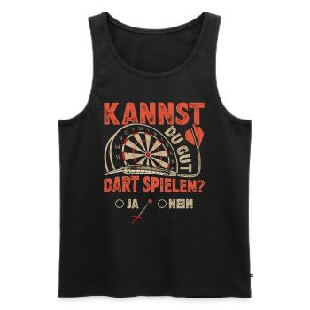 Dart Spieler KANNST DU GUT DART SPIELEN? Lustiges - Männer Premium Bio Tank Top - Schwarz - Vorne - Michal (187cm)
