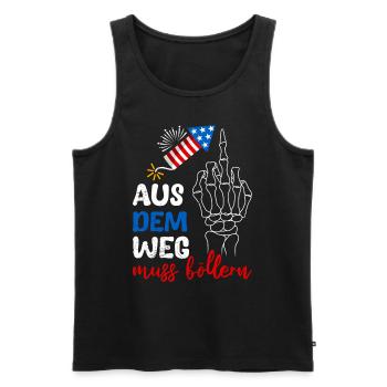 Feuerwerk AUS DEM WEG MUSS BÖLLERN Lustiges - Männer Premium Bio Tank Top - Schwarz - Vorne - Michal (187cm)