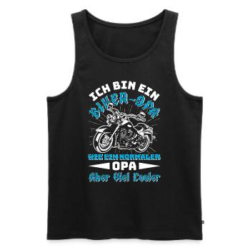 Opi BIN EIN BIKER OPA Lustiges Motorrad Fahrer - Männer Premium Bio Tank Top - Schwarz - Vorne - Michal (187cm)