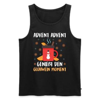 ADVENT ADVENT GENIEßE DEN MOMENT Lustiges - Männer Premium Bio Tank Top - Schwarz - Vorne - AI Model Male 178 light (178cm)