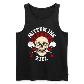 Dartspieler MITTEN INS ZIEL Lustiges - Männer Premium Bio Tank Top - Schwarz - Vorne - AI Model Male 178 light (178cm)