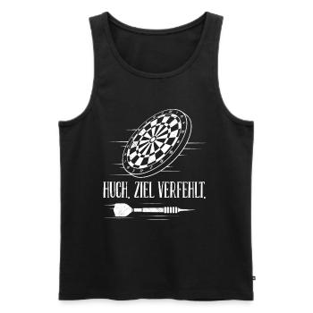 Dartspieler HUCH ZIEL VERFEHLT Lustiges Darts - Männer Premium Bio Tank Top - Schwarz - Vorne - AI Model Male 178 light (178cm)