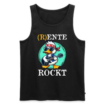 R ENTE ROCKT Lustiges Ruhestand Rentner - Männer Premium Bio Tank Top - Schwarz - Vorne - Michal (187cm)