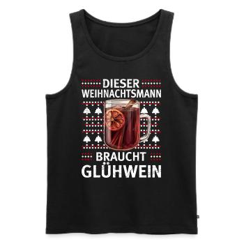 Glühwein DIESER WEIHNACHTSMANN BRAUCHT GLÜHWEIN - Männer Premium Bio Tank Top - Schwarz - Vorne - Michal (187cm)
