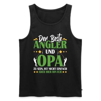 Opi BESTER ANGLER UND OPA SEIN IST NICHT EINFACH - Männer Premium Bio Tank Top - Schwarz - Vorne - AI Model Male 178 light (178cm)