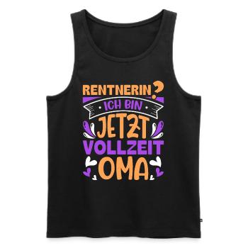 RENTNERIN? ICH BIN JETZT VOLLZEIT OMA Lustiges - Männer Premium Bio Tank Top - Schwarz - Vorne - Michal (187cm)