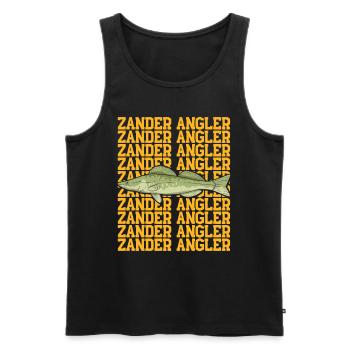 Angler Outfit ZANDER ANGLER Geburtstag Angeln - Männer Premium Bio Tank Top - Schwarz - Vorne - Michal (187cm)