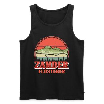 ZANDER FLÜSTERER Angler Outfit Angeln Hobby - Männer Premium Bio Tank Top - Schwarz - Vorne - Michal (187cm)