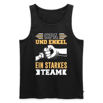 OPA UND ENKEL EIN STARKES TEAM LUSTIGES Opi - Männer Premium Bio Tank Top - Schwarz - Vorne - Michal (187cm)