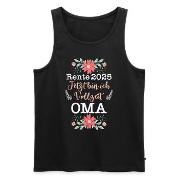 RENTE 2025 JETZT BIN ICH VOLLZEIT OMA Lustiges - Männer Premium Bio Tank Top - Schwarz - Vorne - Michal (187cm)