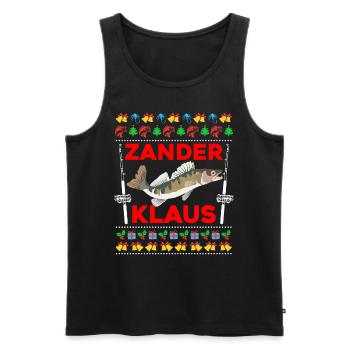 Lustiges Angler Outfit Weihnachten - Männer Premium Bio Tank Top - Schwarz - Vorne - Michal (187cm)