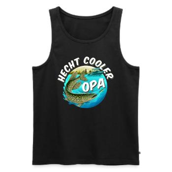 HECHT COOLER OPA Lustiges Hecht Angler Großvater - Männer Premium Bio Tank Top - Schwarz - Vorne - Michal (187cm)