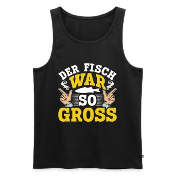 Angler Outfit Lustig DER FISCH WAR SO GROß Angeln - Männer Premium Bio Tank Top - Schwarz - Vorne - AI Model Male 178 light (178cm)