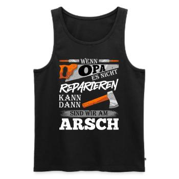 Großvater WENN OPA ES NICHT REPARIEREN KANN - Männer Premium Bio Tank Top - Schwarz - Vorne - Michal (187cm)