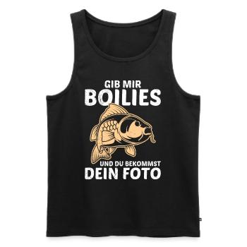 Angler GIB MIR BOILIES UND DU BEKOMMST EIN FOTO - Männer Premium Bio Tank Top - Schwarz - Vorne - Michal (187cm)