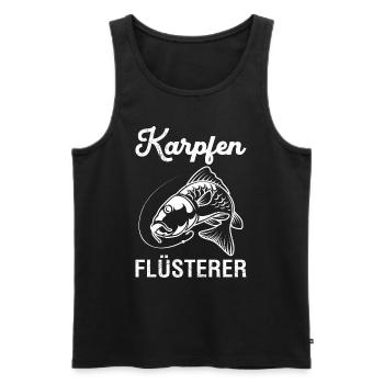 KARPFEN FLÜSTERER Lustiges Angler Geburtstags - Männer Premium Bio Tank Top - Schwarz - Vorne - Michal (187cm)