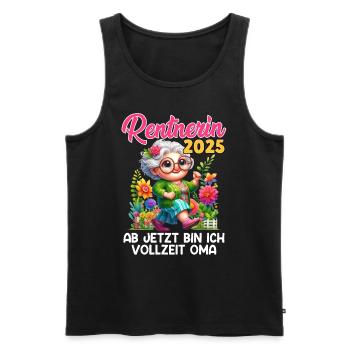 RENTNERIN 2025 AB JETZT BIN ICH VOLLZEIT OMA - Männer Premium Bio Tank Top - Schwarz - Vorne - Michal (187cm)