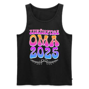 ZUKÜNFTIGE OMA 2025 Großmutter Bald Oma Werdende - Männer Premium Bio Tank Top - Schwarz - Vorne - AI Model Male 178 light (178cm)