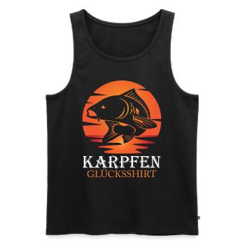 KARPFEN GLÜCKSSHIRT Angler Geburtstags Angeln - Männer Premium Bio Tank Top - Schwarz - Vorne - Michal (187cm)