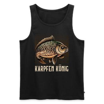KARPFEN KÖNIG Lustiges Angeln Hobby Karpfen - Männer Premium Bio Tank Top - Schwarz - Vorne - Michal (187cm)