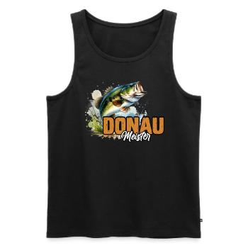 DONAU MEISTER Lustiges Angeln Hobby Angler - Männer Premium Bio Tank Top - Schwarz - Vorne - AI Model Male 178 light (178cm)