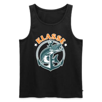 Hecht Angler KLASSE HECHT Lustiges Hecht Angeln - Männer Premium Bio Tank Top - Schwarz - Vorne - AI Model Male 178 light (178cm)