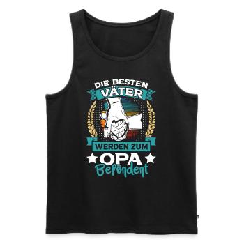 Opi DIE BESTEN VÄTER WERDEN ZUM OPA BEFÖRDERT - Männer Premium Bio Tank Top - Schwarz - Vorne - AI Model Male 178 light (178cm)