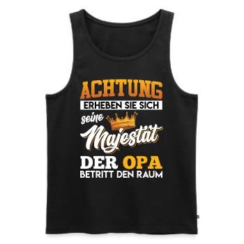 Opi ACHTUNG ERHEBEN SIE SICH MAJESTÄT DER - Männer Premium Bio Tank Top - Schwarz - Vorne - Michal (187cm)
