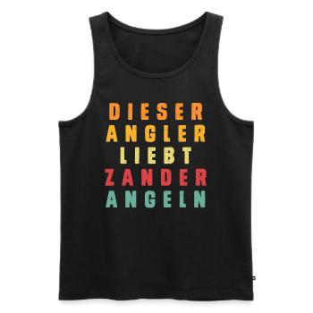 Angler DIESER ANGLER LIEBT ZANDER ANGELN Lustiges - Männer Premium Bio Tank Top - Schwarz - Vorne - Michal (187cm)