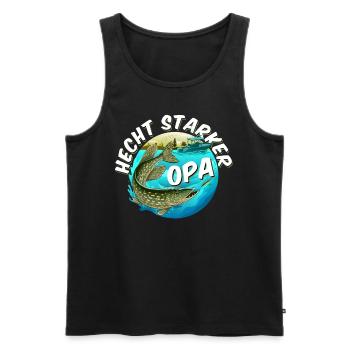 HECHT STARKER OPA Lustiges Angler Outfit - Männer Premium Bio Tank Top - Schwarz - Vorne - Michal (187cm)