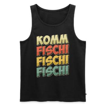 Angeln KOMM FISCHI FISCHI FISCHI Lustiges Angler - Männer Premium Bio Tank Top - Schwarz - Vorne - AI Model Male 178 light (178cm)