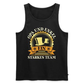 OPA UND ENKEL STARKES TEAM Lustiges Großvater - Männer Premium Bio Tank Top - Schwarz - Vorne - Michal (187cm)