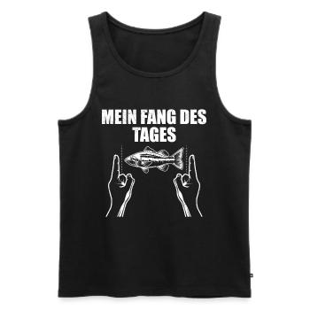 Angler MEIN FANG DES TAGES Lustiges Angeln - Männer Premium Bio Tank Top - Schwarz - Vorne - Michal (187cm)