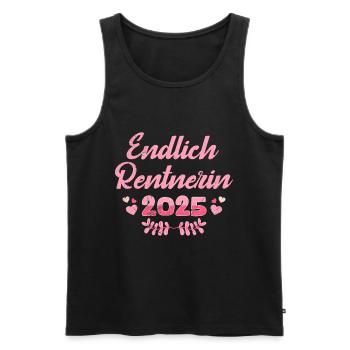 ENDLICH RENTNERIN 2025 Ruhestand Vollzeit Oma - Männer Premium Bio Tank Top - Schwarz - Vorne - Michal (187cm)