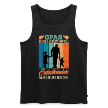 OPAS WURDEN ERSCHAFFEN ENKELKINDER HELDEN - Männer Premium Bio Tank Top - Schwarz - Vorne - AI Model Male 178 light (178cm)