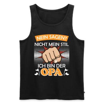 Opi NEIN SAGEN IST NICHT MEIN STIL BIN DER OPA - Männer Premium Bio Tank Top - Schwarz - Vorne - Michal (187cm)