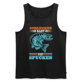 Hecht Angler SCHLUCKEN BABY NICHT SPUCKEN Lustiges - Männer Premium Bio Tank Top - Schwarz - Vorne - Michal (187cm)