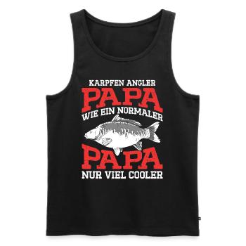 KARPFEN ANGLER PAPA WIE EIN NORMALER PAPA Lustiges - Männer Premium Bio Tank Top - Schwarz - Vorne - Michal (187cm)