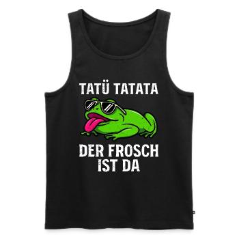 Faschings Kostüm TATÜ TATATA DER FROSCH IST DA - Männer Premium Bio Tank Top - Schwarz - Vorne - AI Model Male 178 light (178cm)