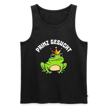 Karneval Frosch PRINZ GESUCHT Lustiges Kostüm - Männer Premium Bio Tank Top - Schwarz - Vorne - Michal (187cm)