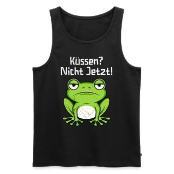 Karneval Party KÜSSEN? NICHT JETZT! Lustiges - Männer Premium Bio Tank Top - Schwarz - Vorne - Michal (187cm)